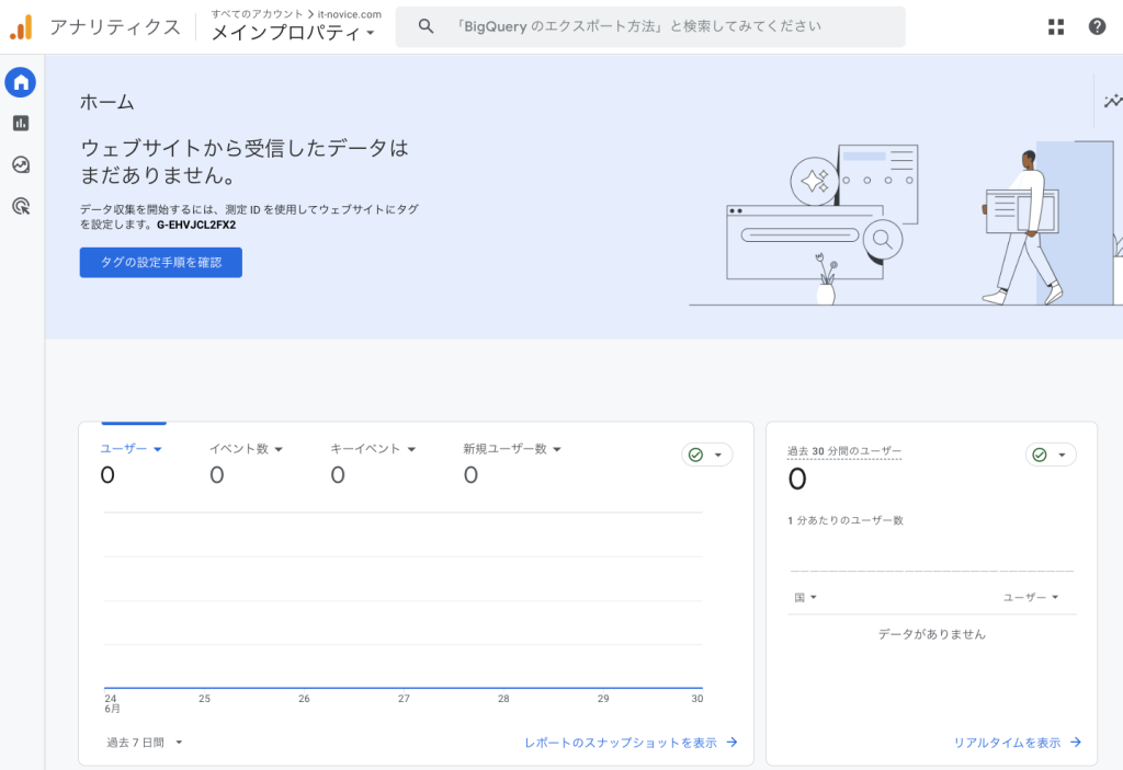 アクセスデータが未取得の状態